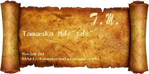 Tamaska Máté névjegykártya